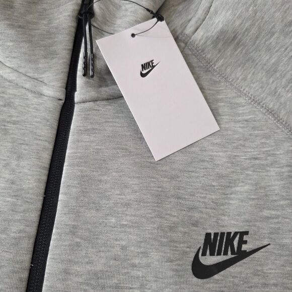 Nike Tech Fleece Windrunner Hooded Jacket Men's XL Heather Grey Black Pockets LE - Picture 7 of 16